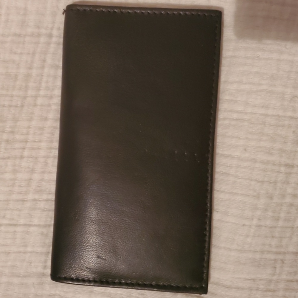 🛍️BUNDLE ONLY ITEM🛍️ Black Genuine Leather Wallet *FLAWS - Picture 2 of 7